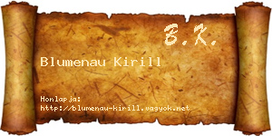 Blumenau Kirill névjegykártya
